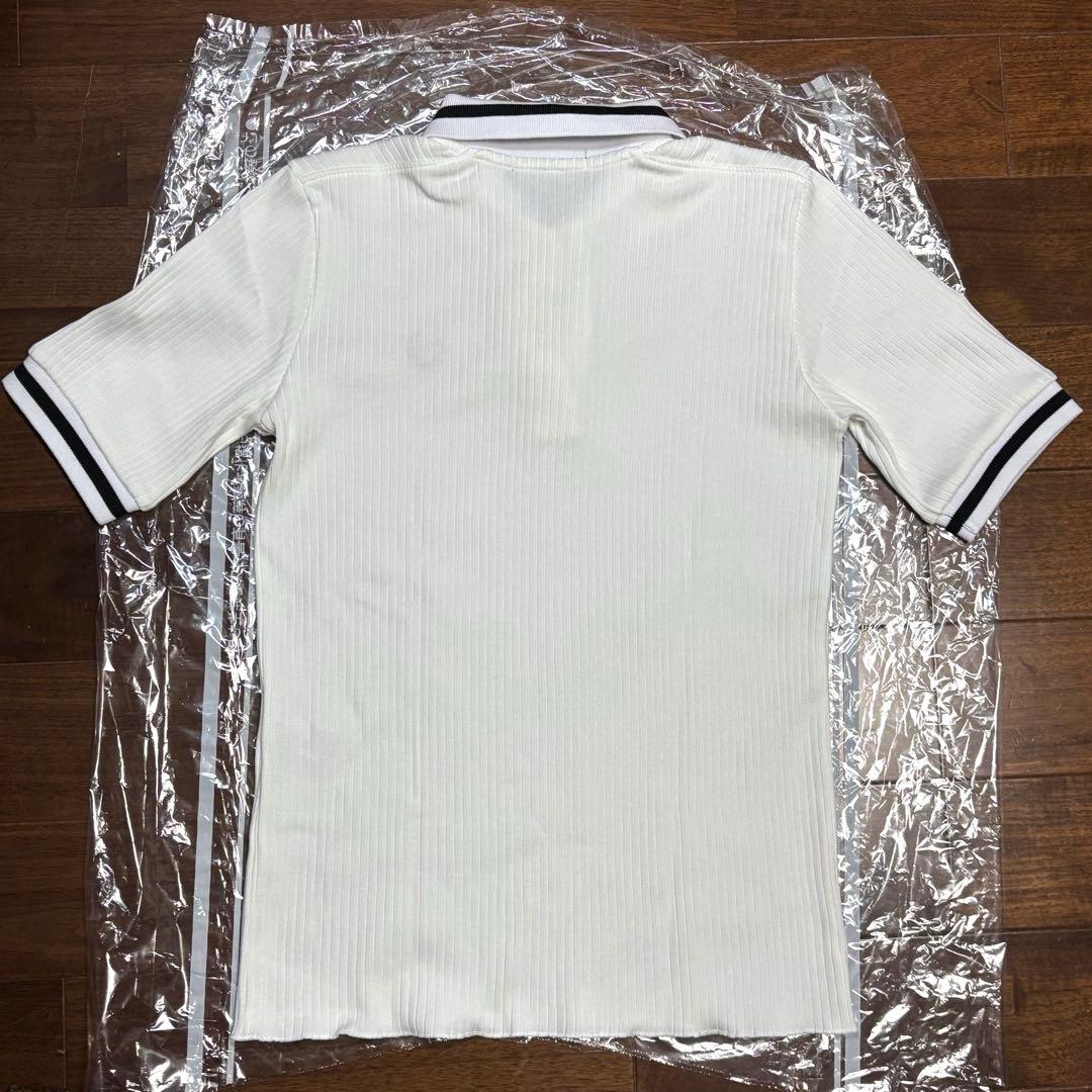 Fred Perry ホワイト 半袖ポロシャツ　リブ編み　レディース