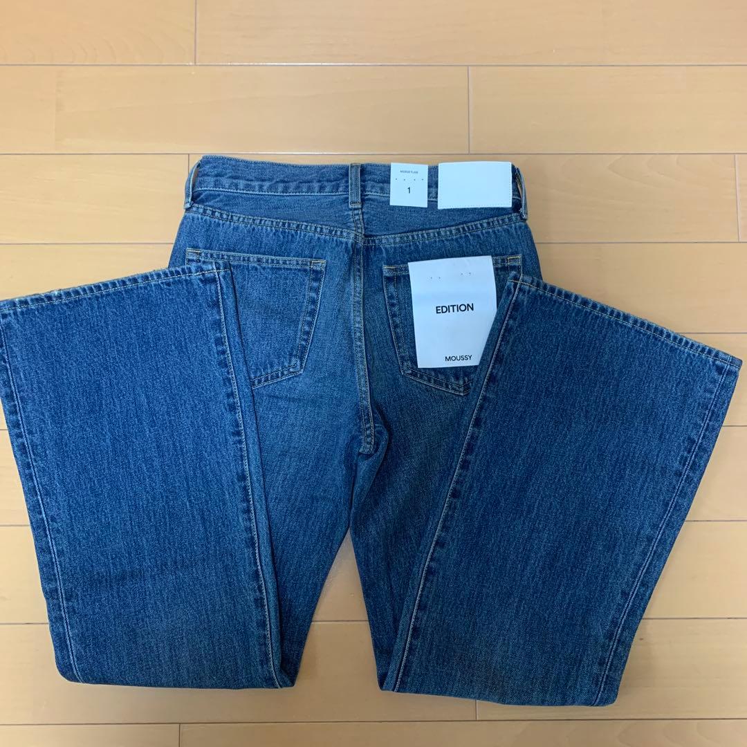 MOUSSY MIDRISE FLARE パンツ BLU 1