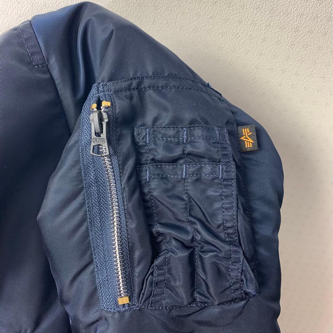 美品 ALPHA INDUSTRIES MA-1 ネイビー 中綿 リバーシブル