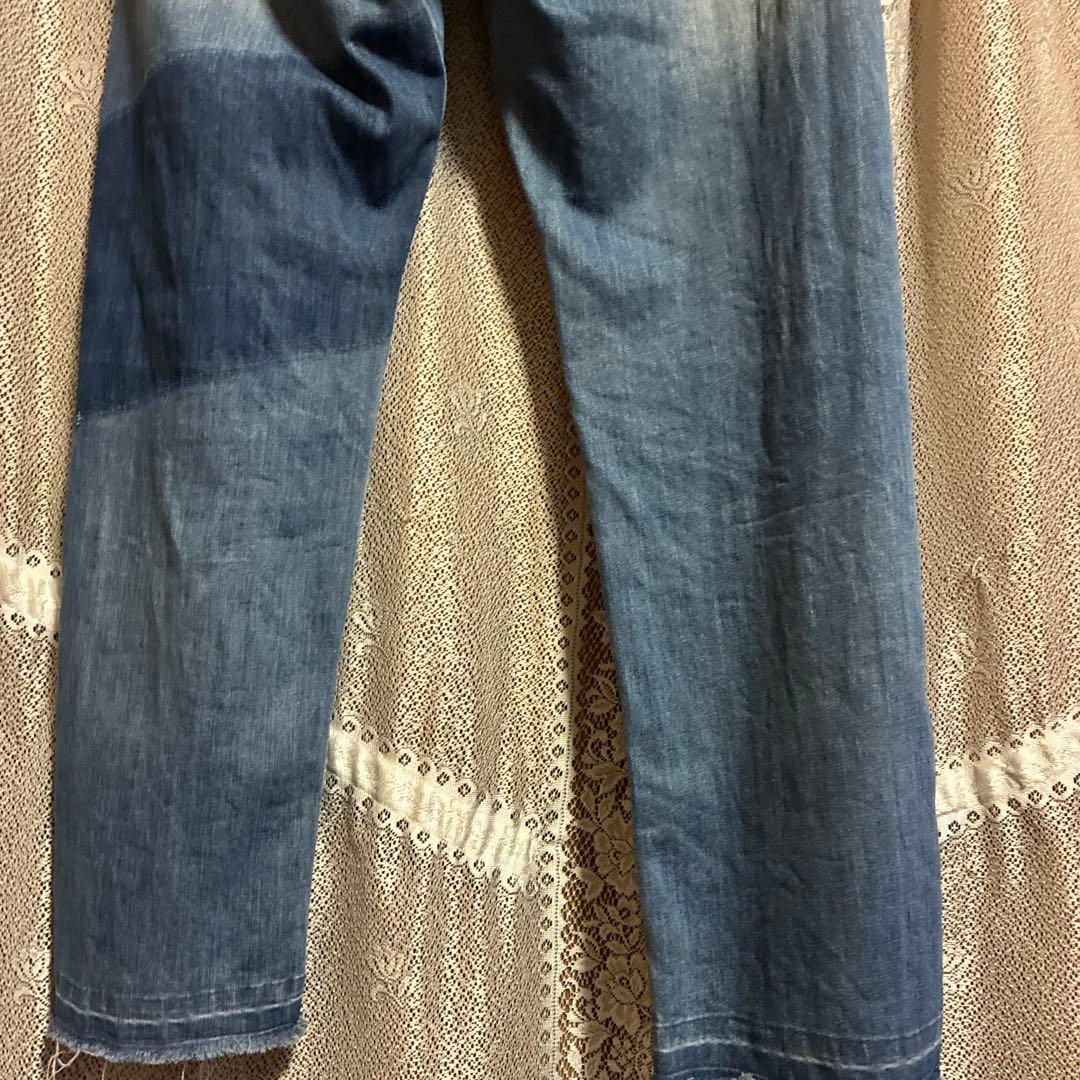 ASKNWASDEBASE刺繍パッチワークデニムパンツ