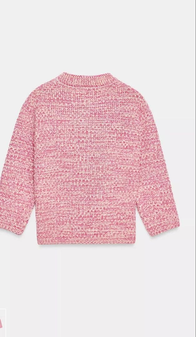 【ZARA ザラ】3/4レングススリーブニットカーディガン　ピンク　新品　M