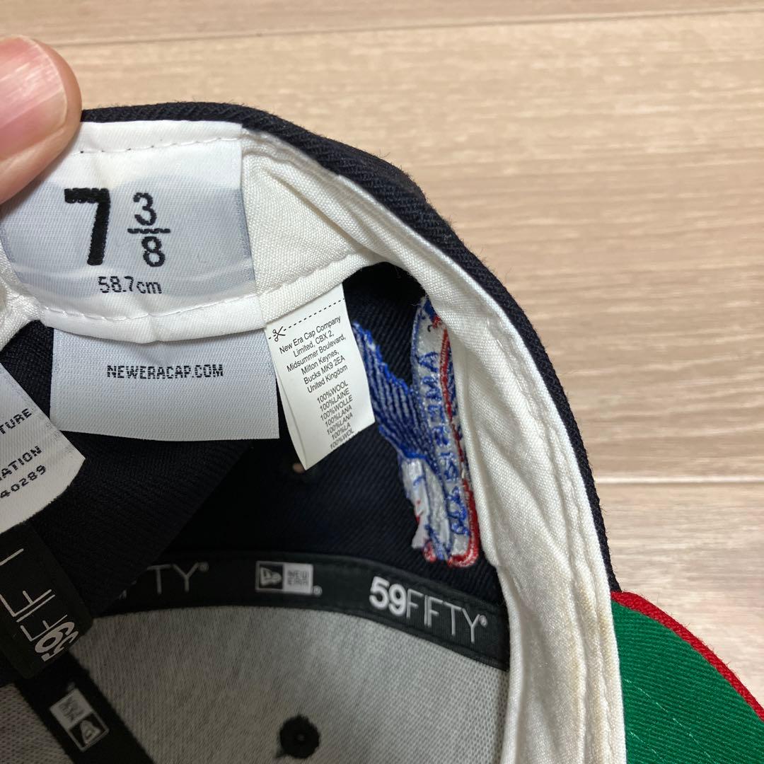 インディアンズ 59FIFTY キャップ ネイビー/レッド　つば裏緑