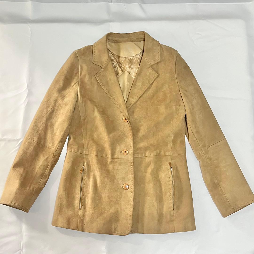 MaxMara 本革　スエード　レザーテーラードジャケット　イタリア製　38
