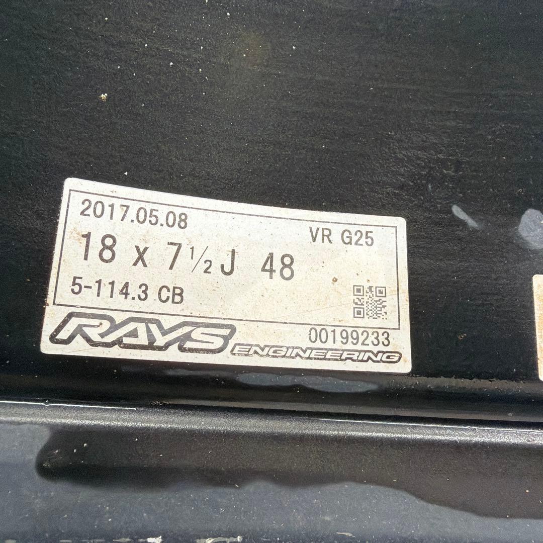 【絶版】RAYS G25 鍛造 18in 7.5J PCD114.3 +48
