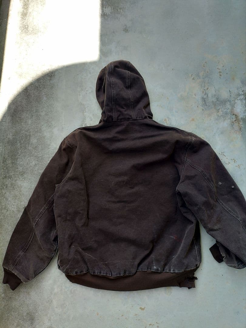 carhartt j25 DKB アクティブジャケット　フェード　襤褸　ブラウン