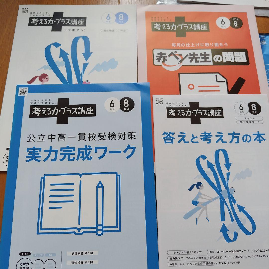 進研ゼミ　考える力・プラス講座 6年生 8〜1月号　適性検査　中高一貫校　塾なし