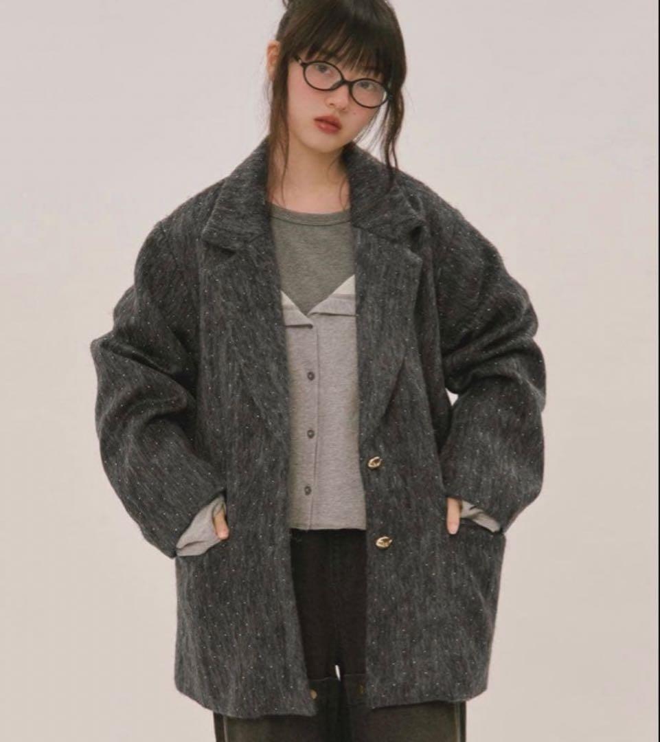 loin nuit shaggy coat ダークグレー