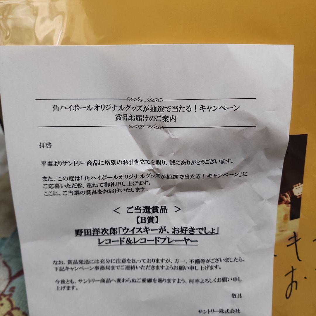 野田洋次郎「ウイスキーが、お好きでしょ」レコード&プレーヤー RADWIMPS