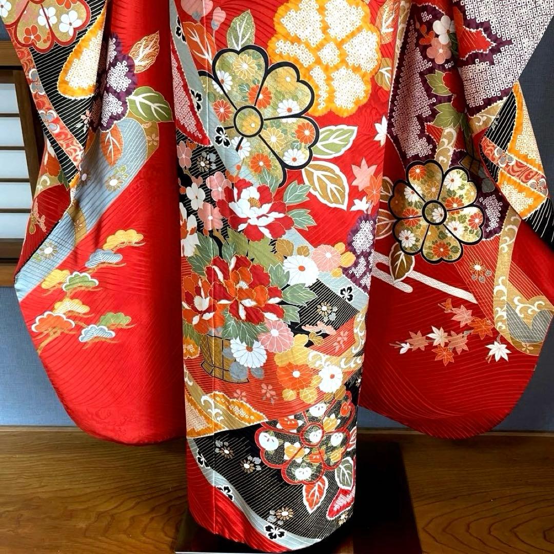 振袖フルセット　高身長　手描き友禅　成人式振袖　振袖　裄丈71 ➕サイズ