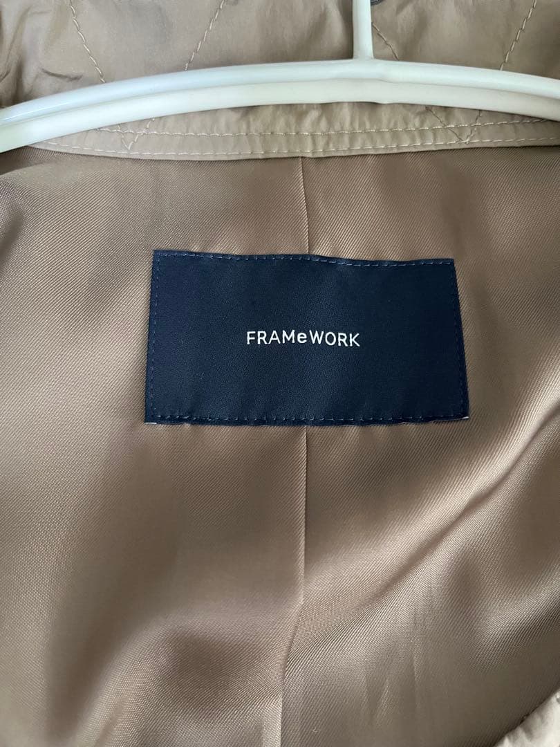 FRAMeWORK■撥水ナイロンスタンドコート　キャメル38