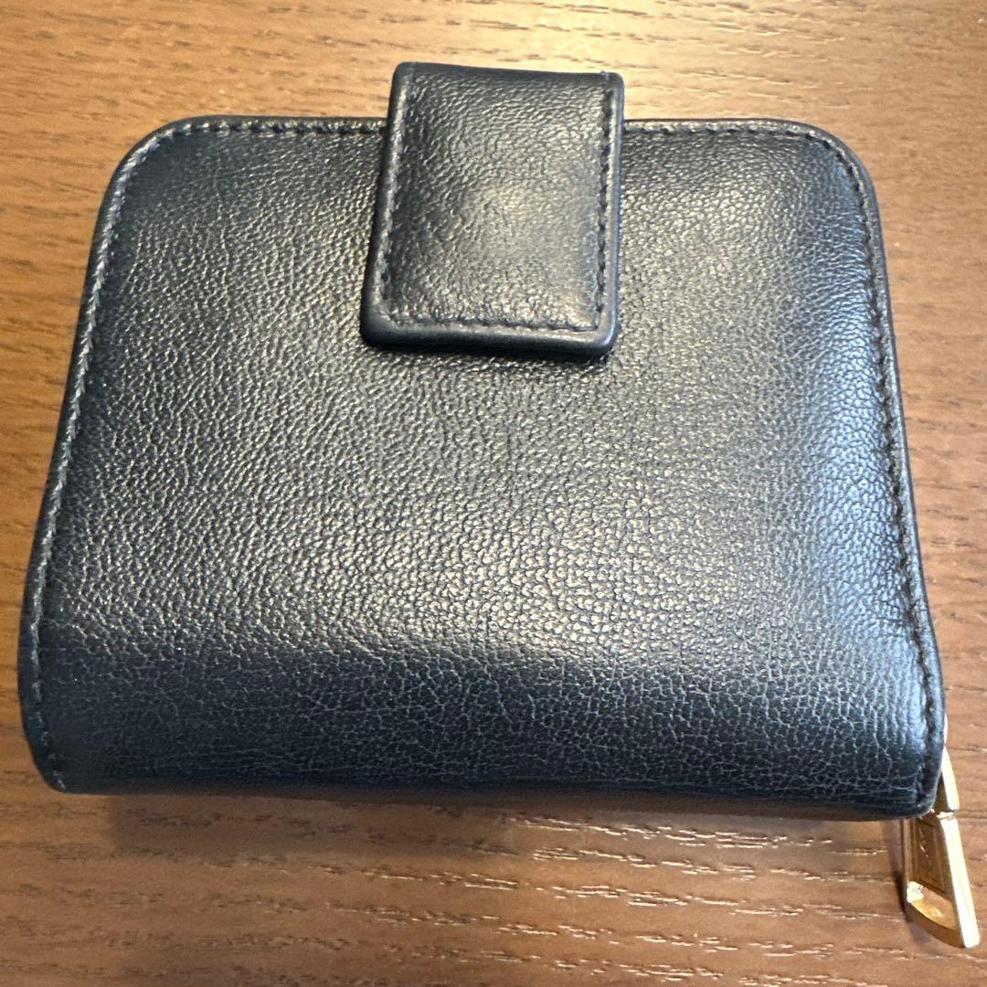 サンローラン YSL 黒 レザー 二つ折り財布