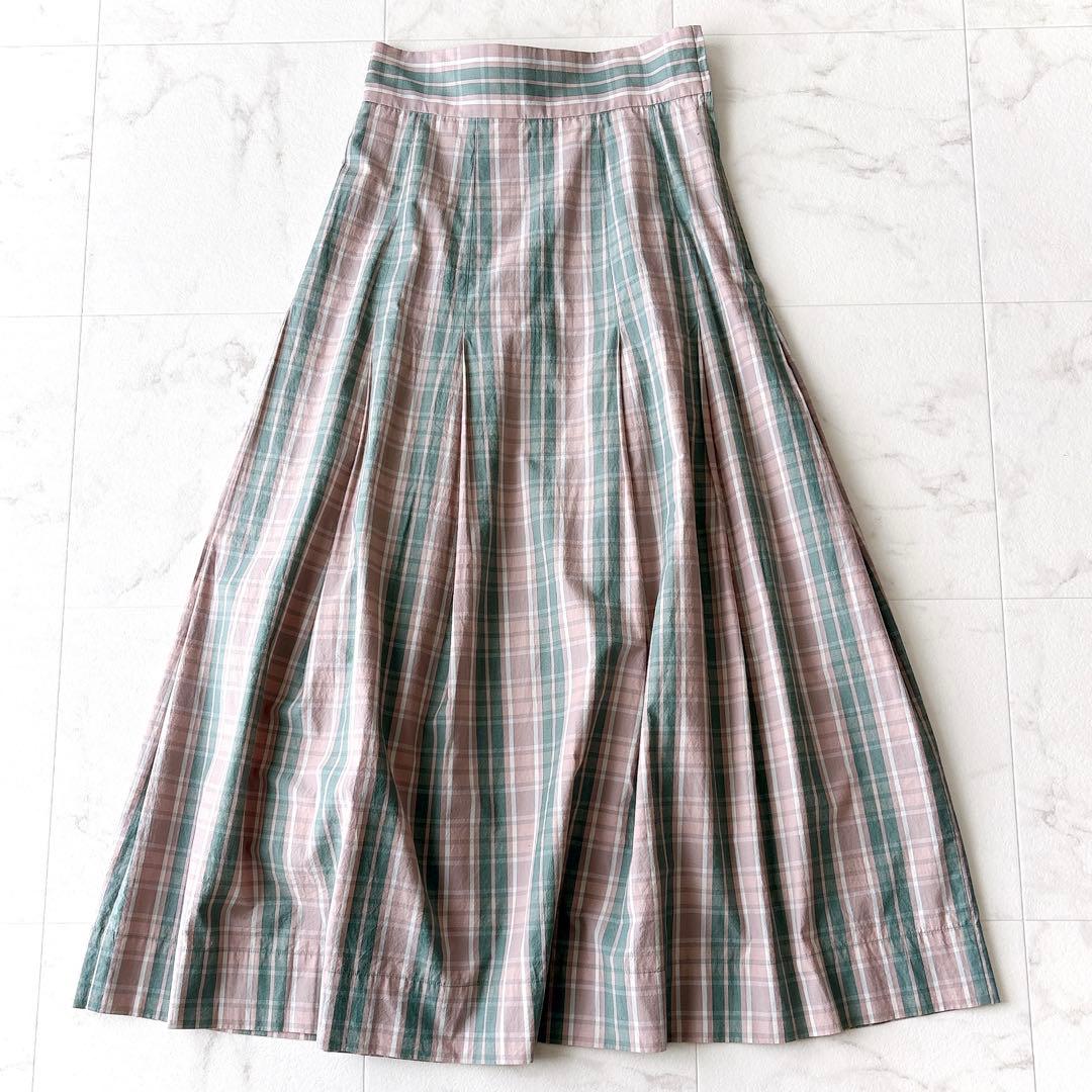 美品 Scye サイ Bshop別注 チェックロングスカート マキシ丈 38 M