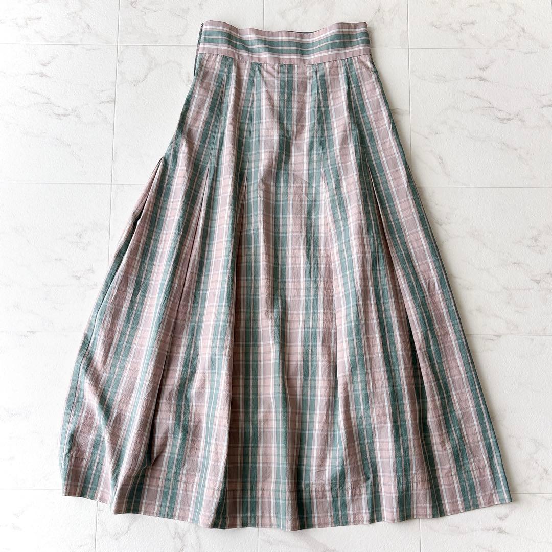 美品 Scye サイ Bshop別注 チェックロングスカート マキシ丈 38 M