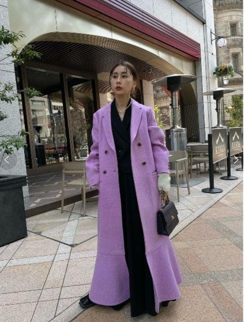 新品 AMERI DOUBLE BREASTED MERMAID COAT 紫
