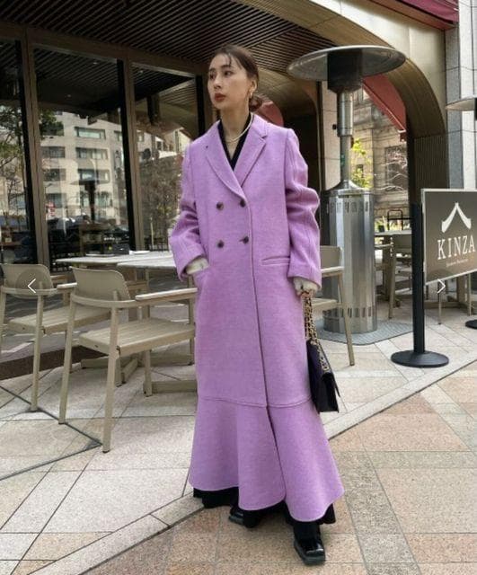 新品 AMERI DOUBLE BREASTED MERMAID COAT 紫