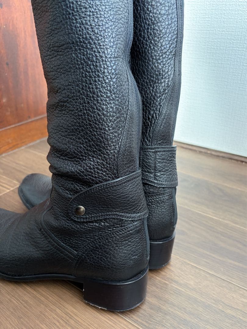 PRADA レザー ロングブーツ ブラック　25.5cm