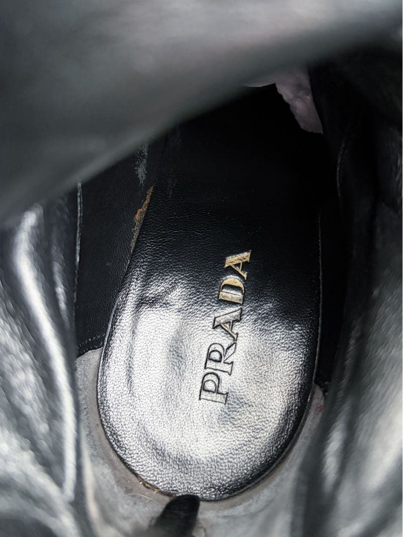 PRADA レザー ロングブーツ ブラック　25.5cm