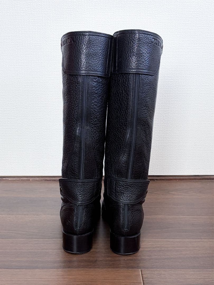 PRADA レザー ロングブーツ ブラック　25.5cm