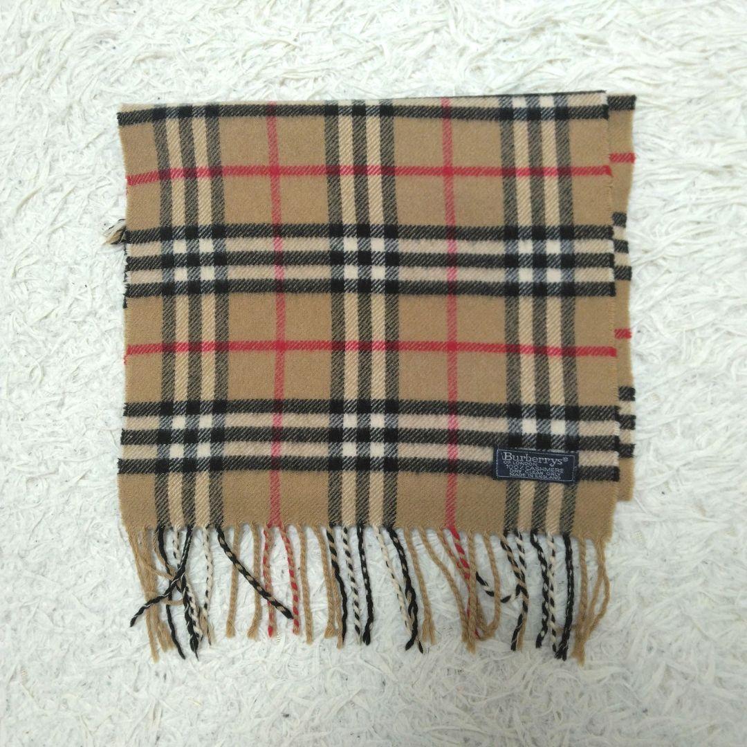 Burberry バーバリー ノバチェック カシミヤ100% フリンジ マフラー
