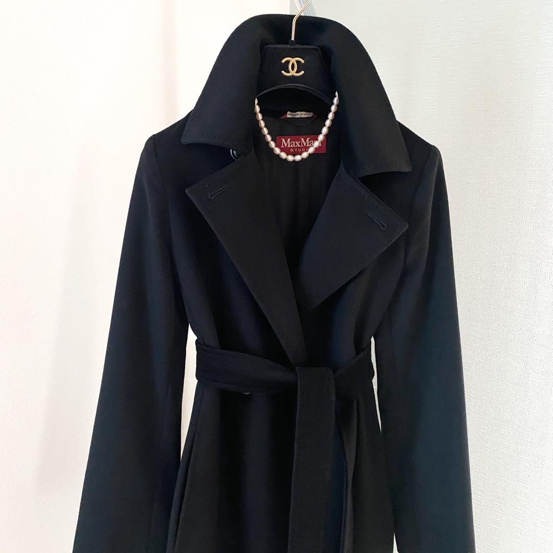 ★美品★マックスマーラ MaxMara Studio ブラック コート★