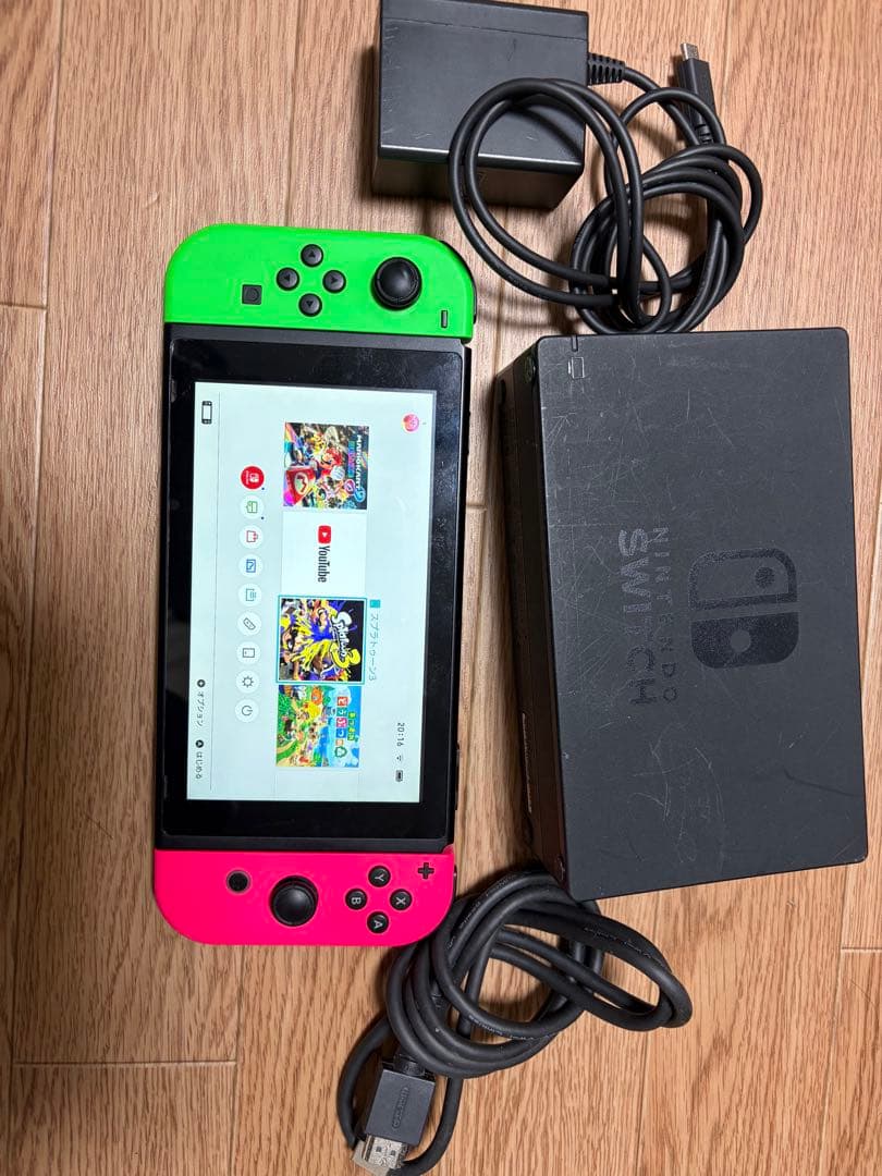 Nintendo Switch 本体 グリーン/ピンクダウンロンド版スプラ