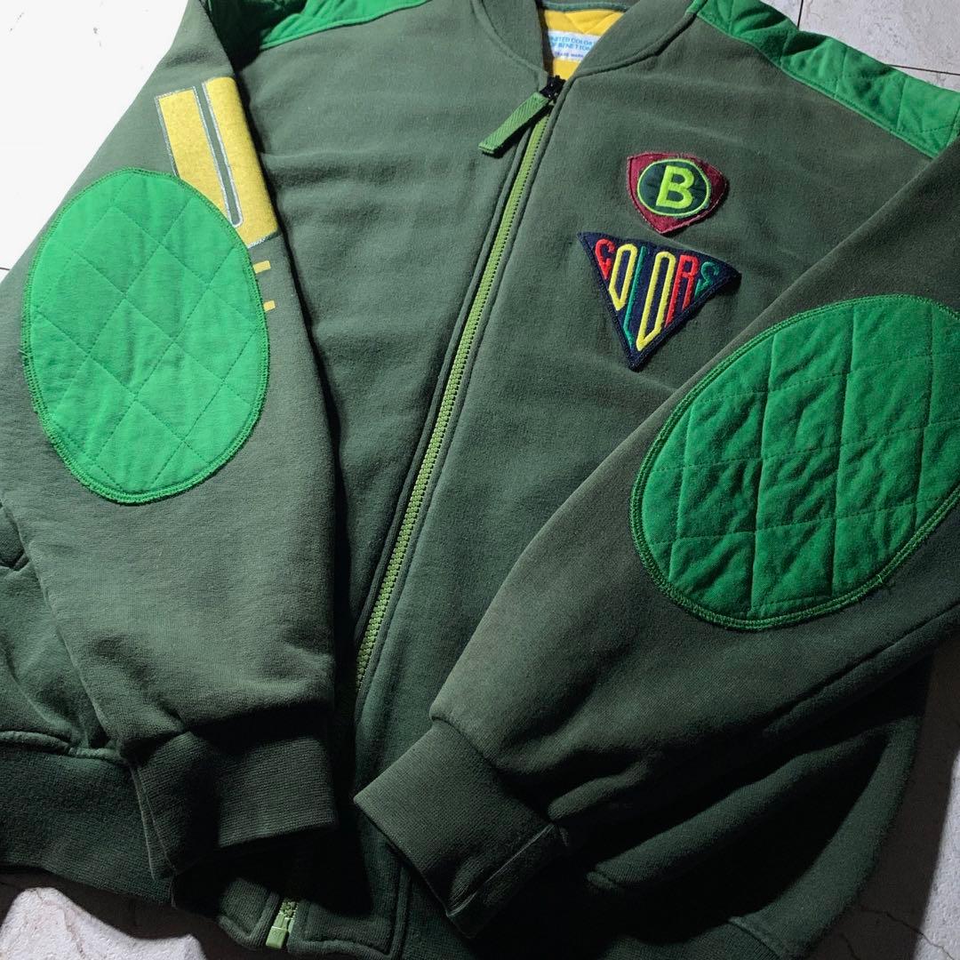 90s〜 BENETTON 短丈 スウェット キルティング ボンバージャケット
