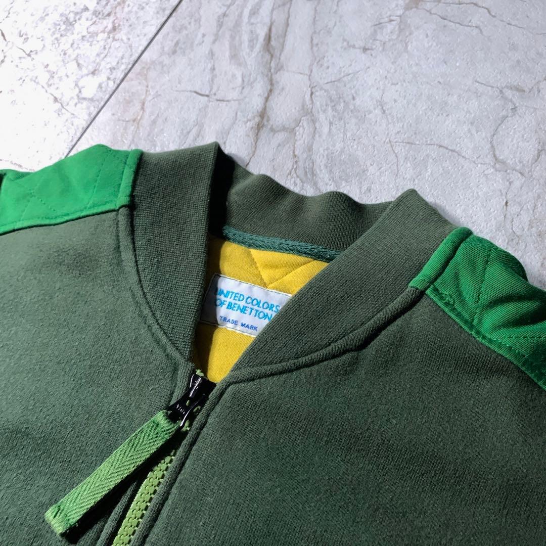 90s〜 BENETTON 短丈 スウェット キルティング ボンバージャケット