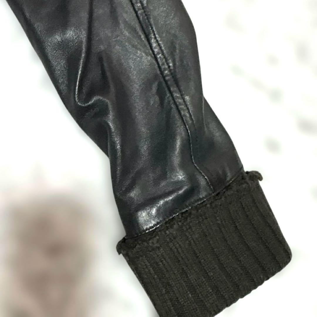 MASCULO 羊革 ラムレザー ボンバージャケット 38/M キルティング裏地