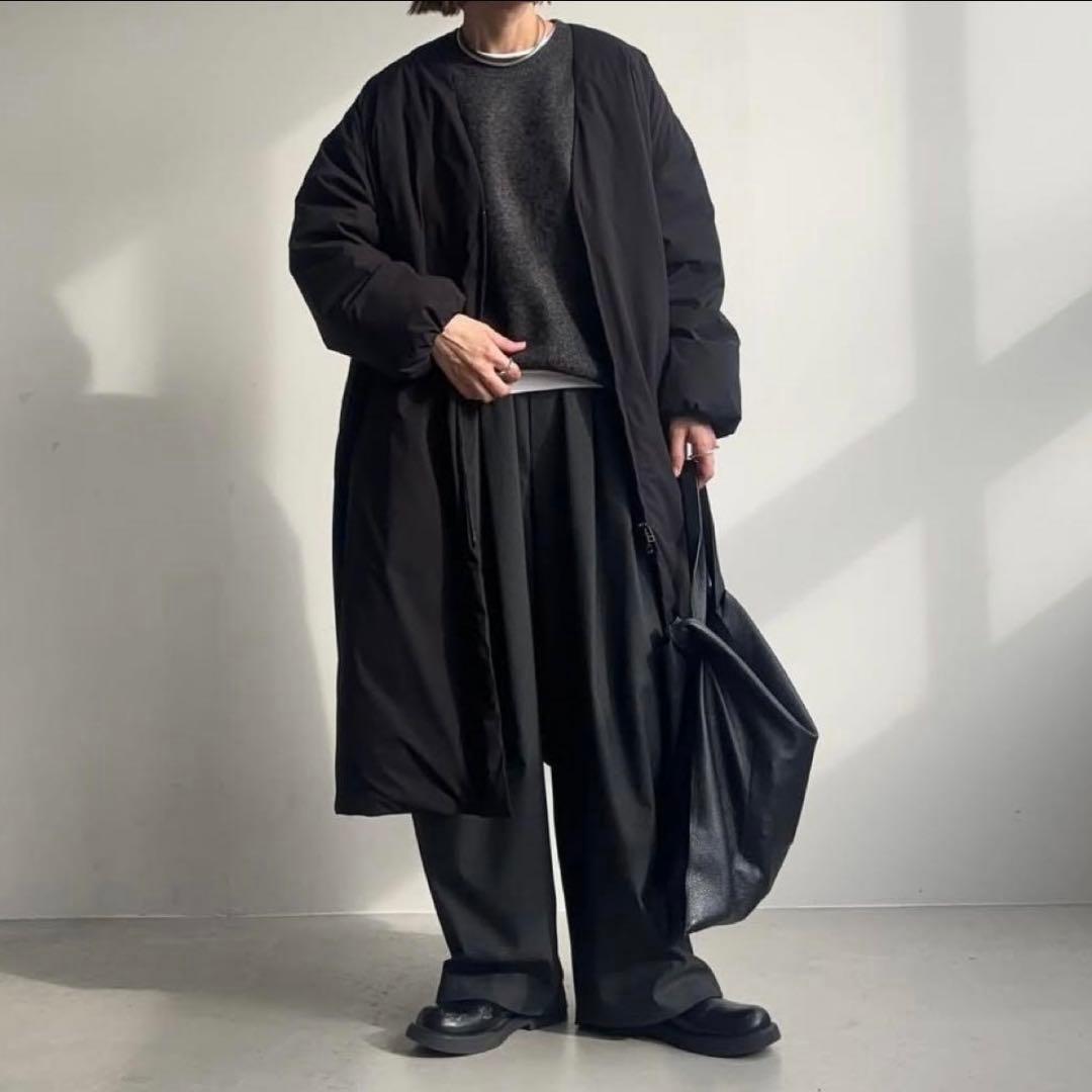 solamonat poche ソラモナポッシェ Vネックライトダウンコート 黒