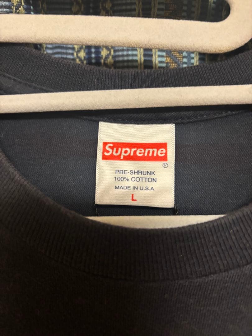 Supreme box logo tee カモ　ネイビー　L
