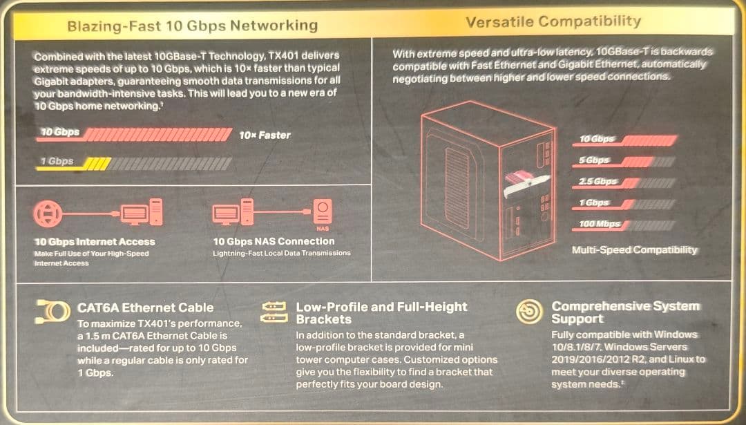 TP-Link 10 GBE PCIe ネットワークアダプタ TX401