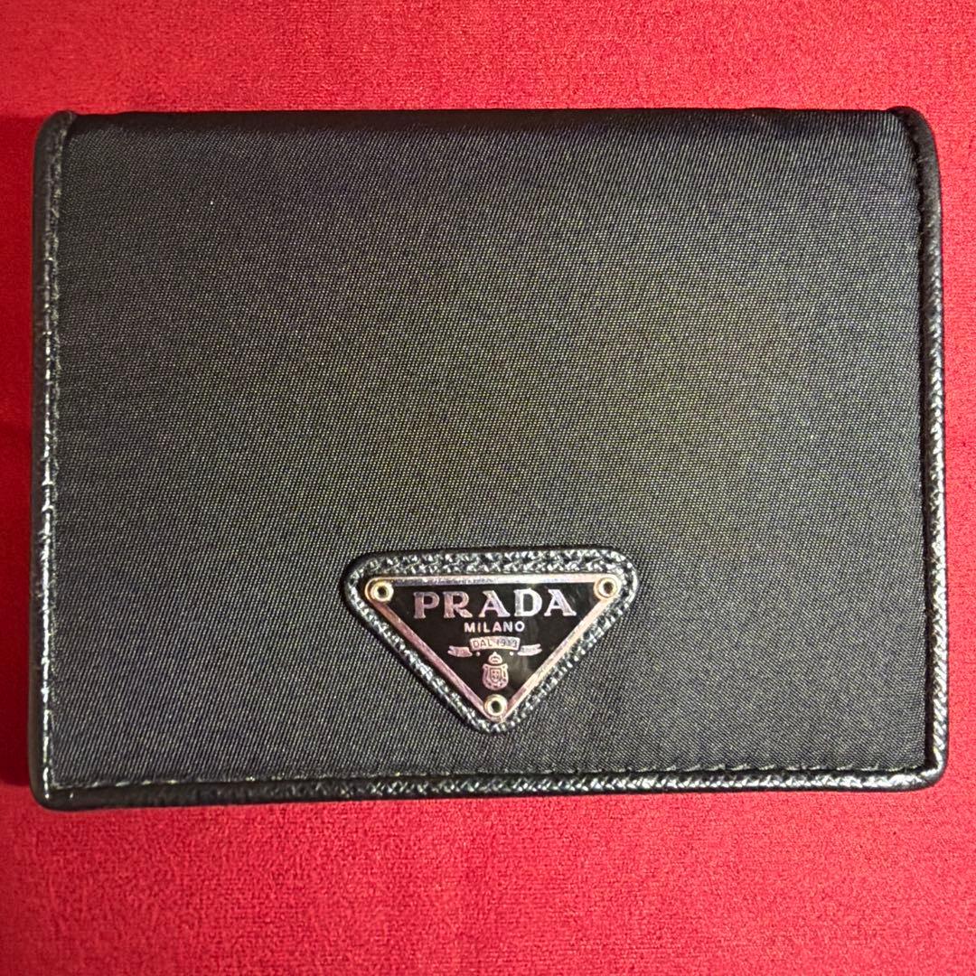 PRADA プラダ 財布 ブラック TESSUTO 二つ折り財布 ナイロン