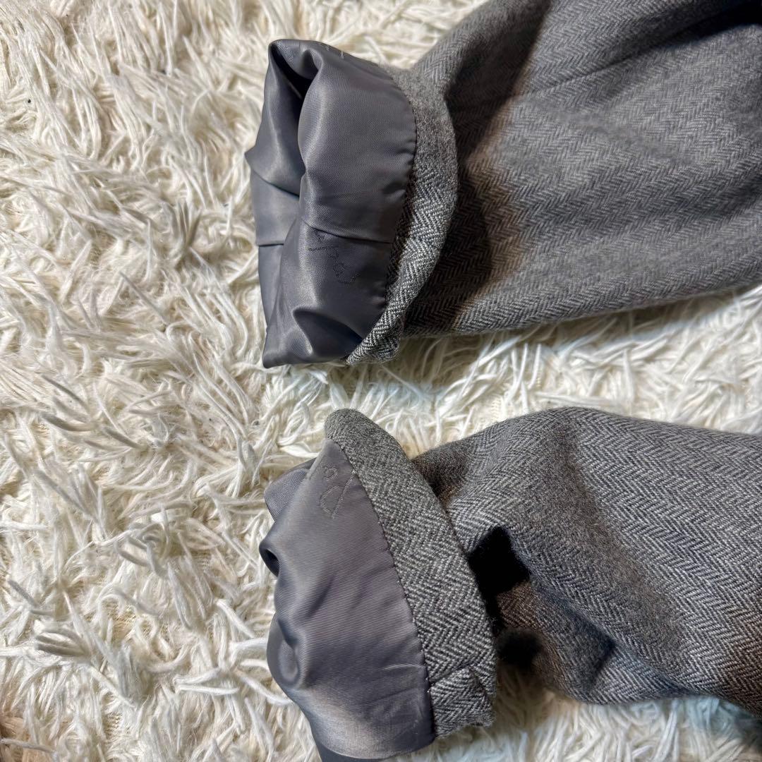 【美品】パパス　ウール　ヘリンボーン　ツイード　ジャケット　裏地ロゴ　M