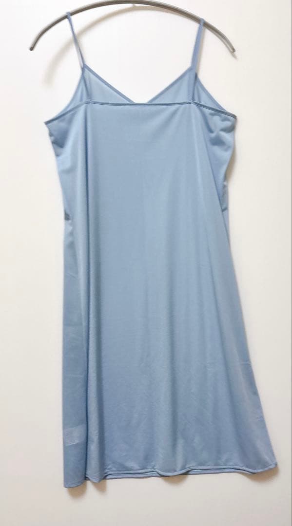 【クードシャンス】カシュクール　フレア　ワンピース　ブルー　パフスリーブ　M