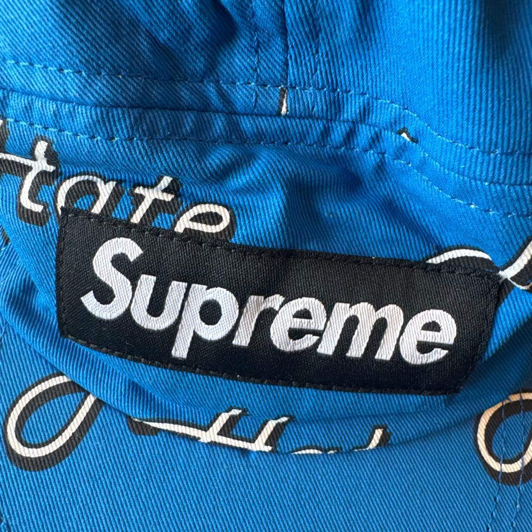 Supreme Hateプリントキャップ 青