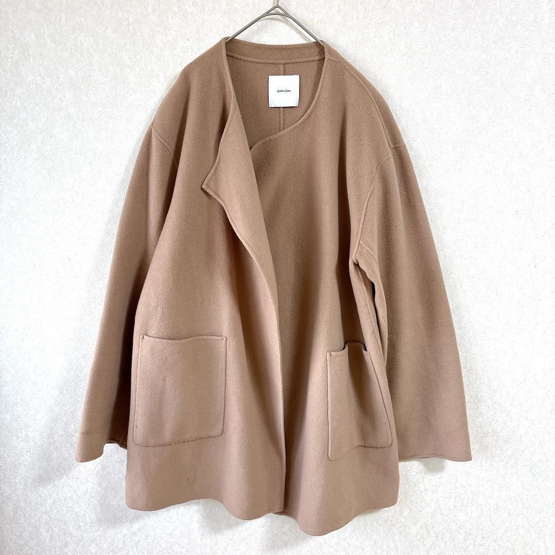 み*り様 スピックアンドスパン ノーカラーリバーコート 36 ベージュ 21AW
