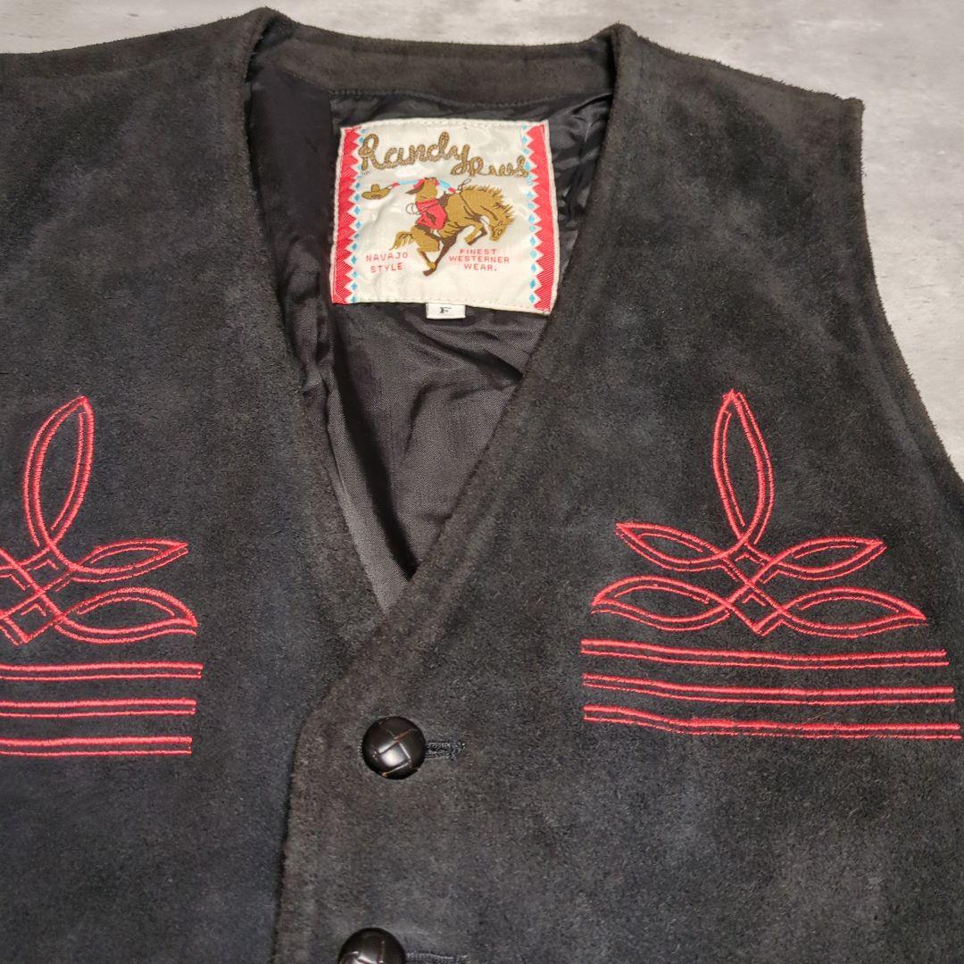 【90s_vintage】オルテガチマヨ両面刺繍SuedeVest old古着
