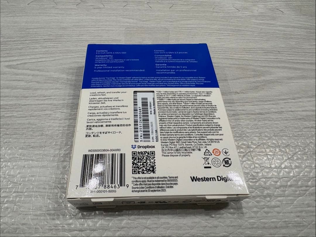 新品未開封 WD Blue SA510 SATA SSD 500GB