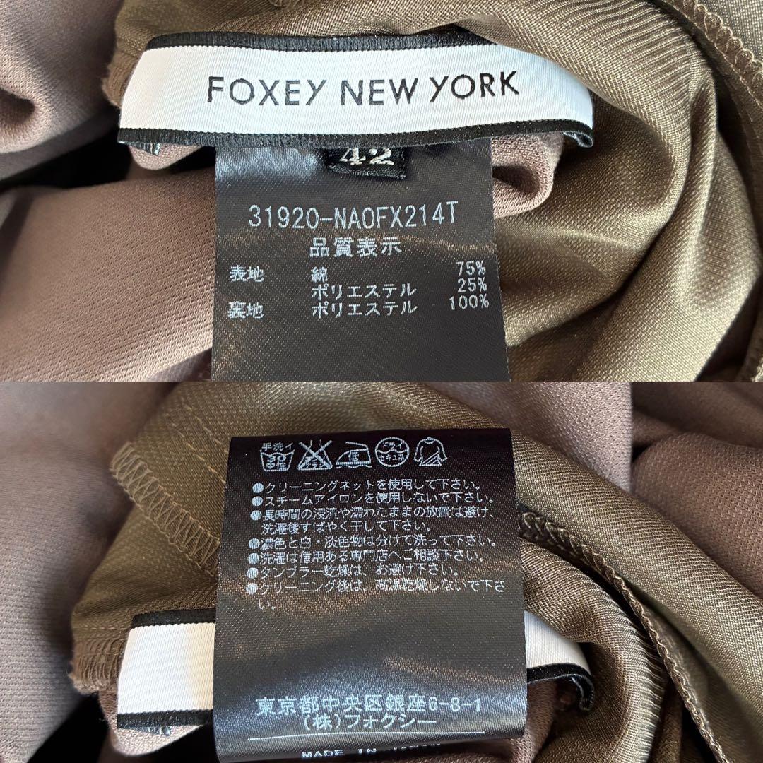 美品♡フォクシーニューヨーク　ノースリーブワンピース　ロゴプレート　42
