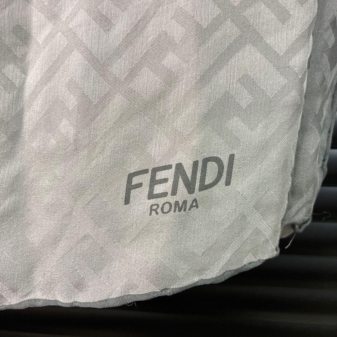 FENDI ストール ロゴ グレー