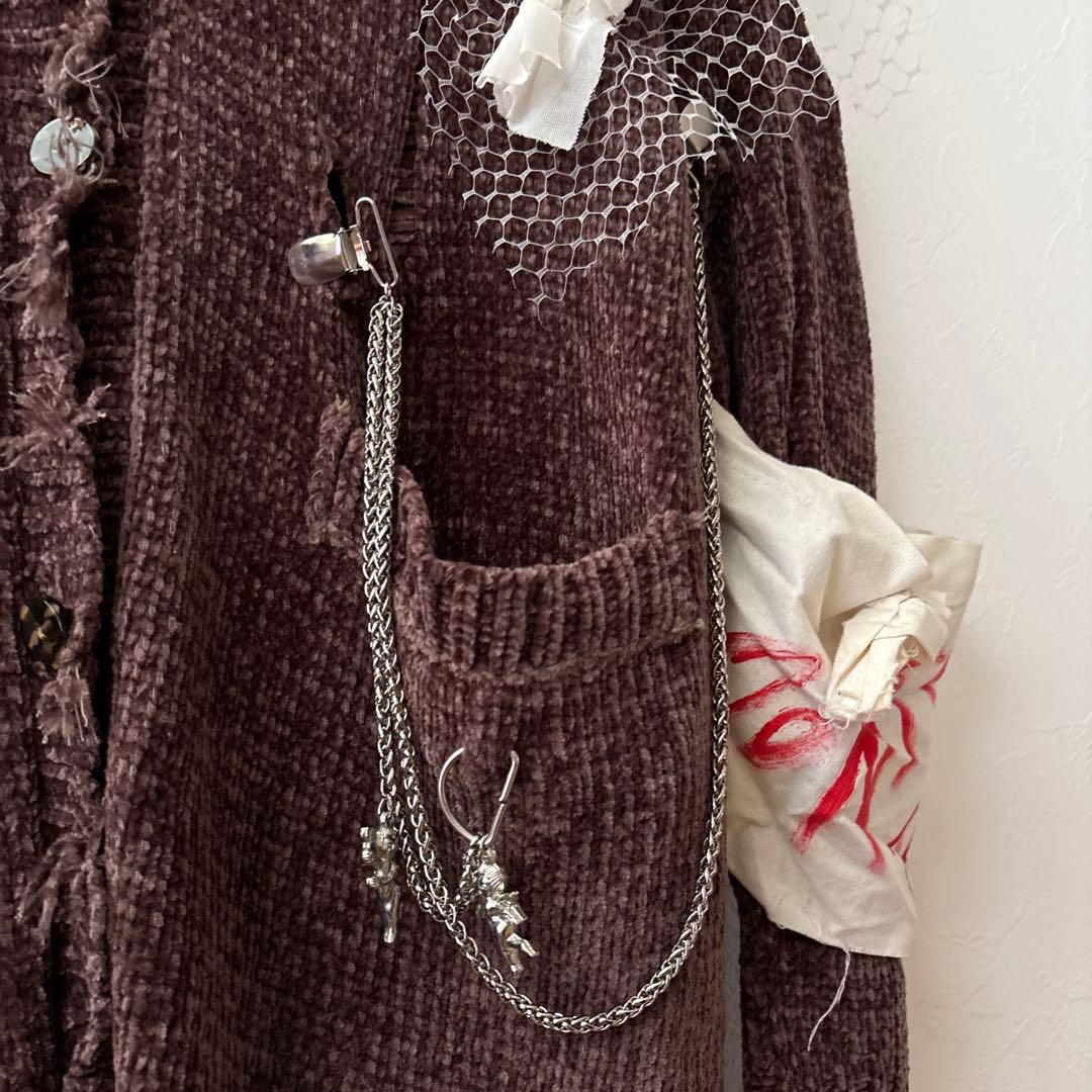 KOBINAI ダメージ加工 ロングカーディガン