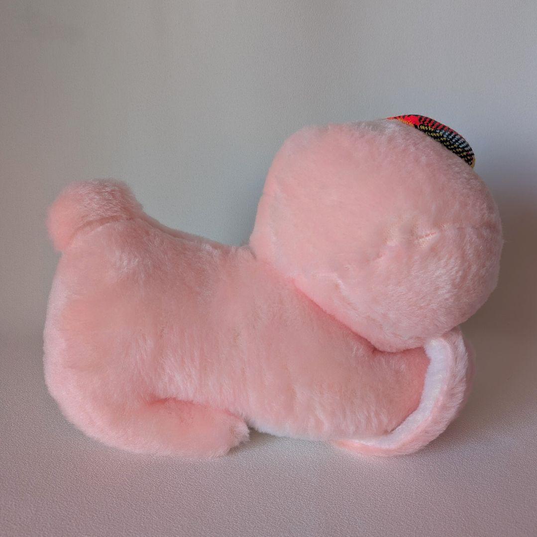 希少 昭和レトロ 創美社 お眠りワンちゃん ぬいぐるみ ピンク プードル