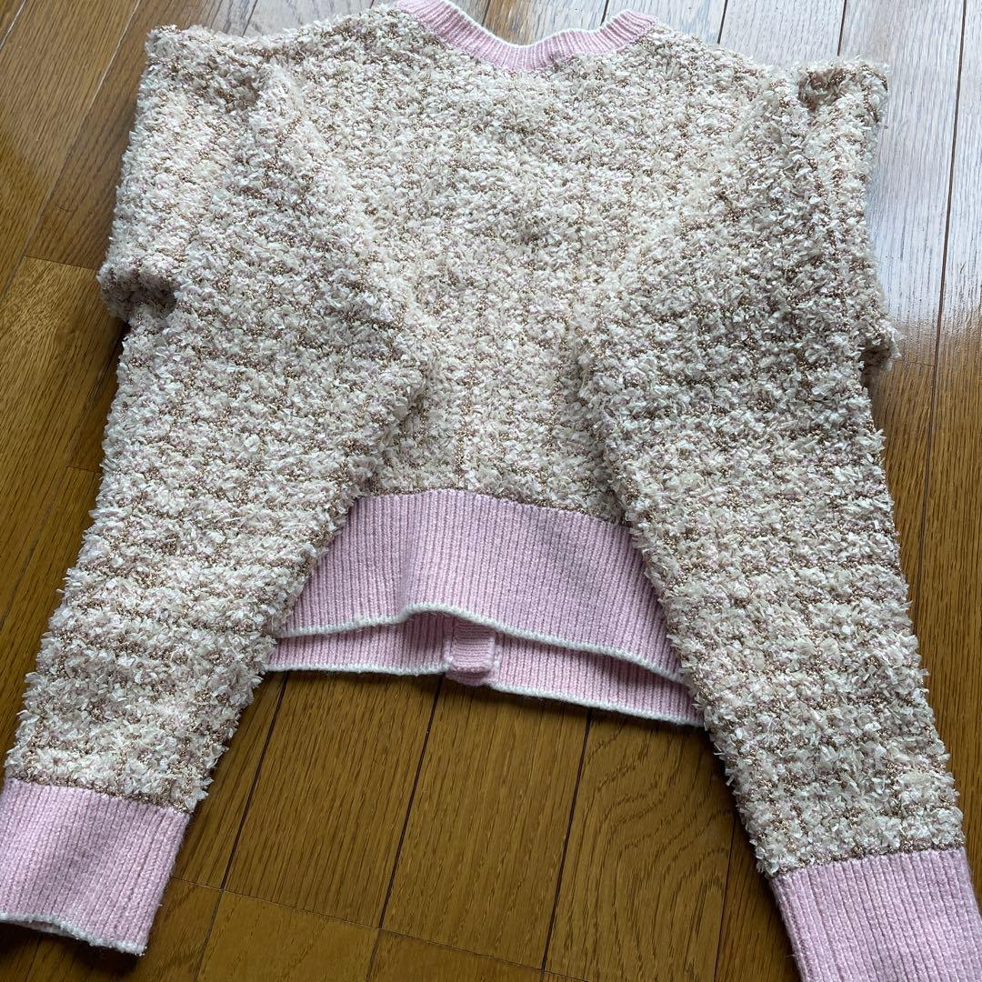 LILY BROWNツイード　ニットショートカーディガン　アンサンブル　ビスチェ