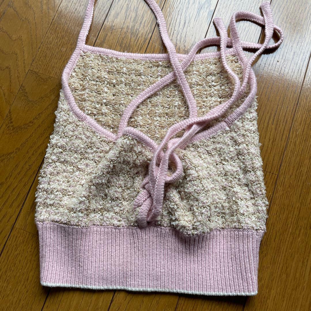 LILY BROWNツイード　ニットショートカーディガン　アンサンブル　ビスチェ