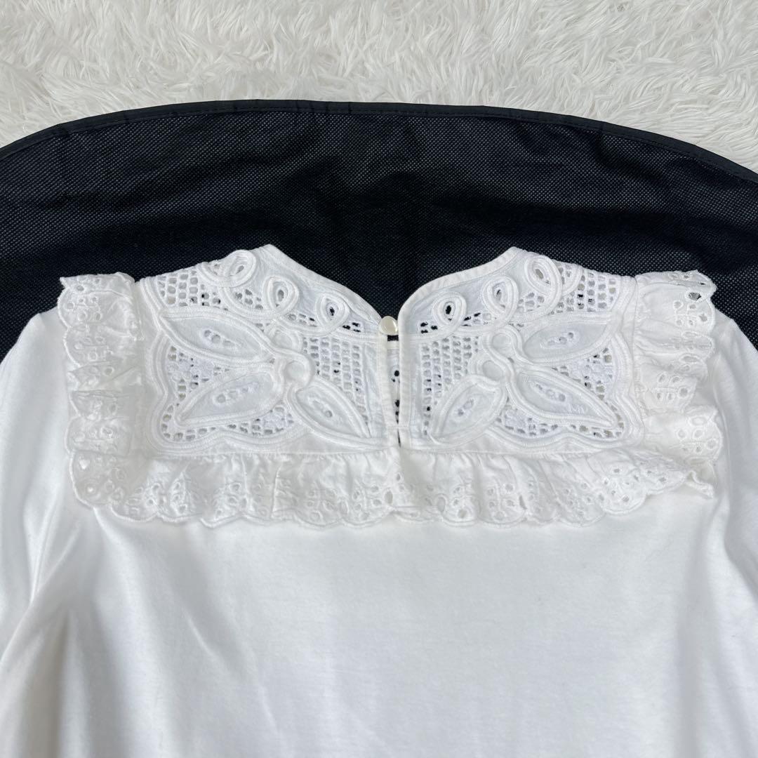 【極美品】MUVEIL ミュベール バテンレース フリルプルオーバー カットソー