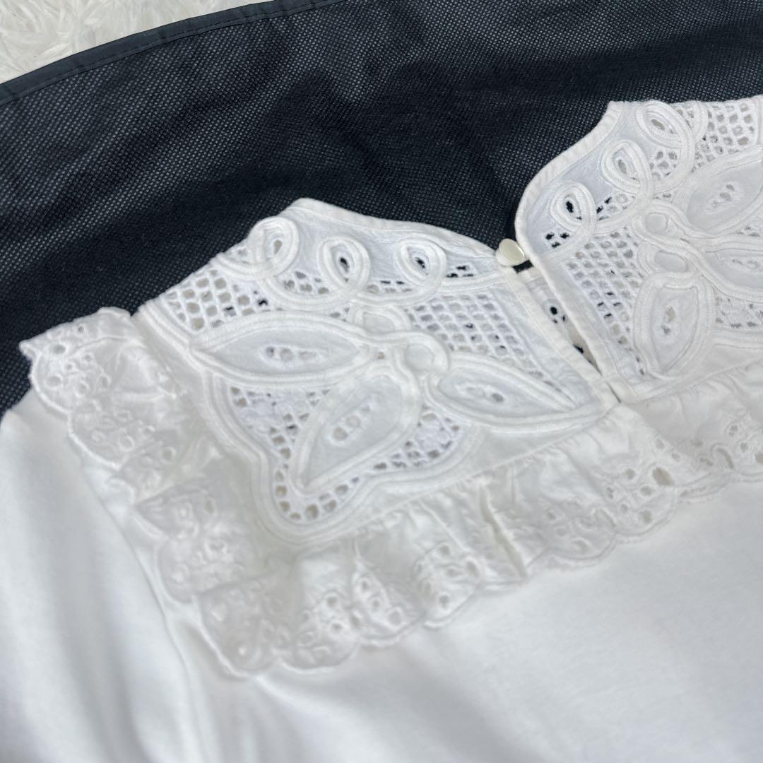 【極美品】MUVEIL ミュベール バテンレース フリルプルオーバー カットソー