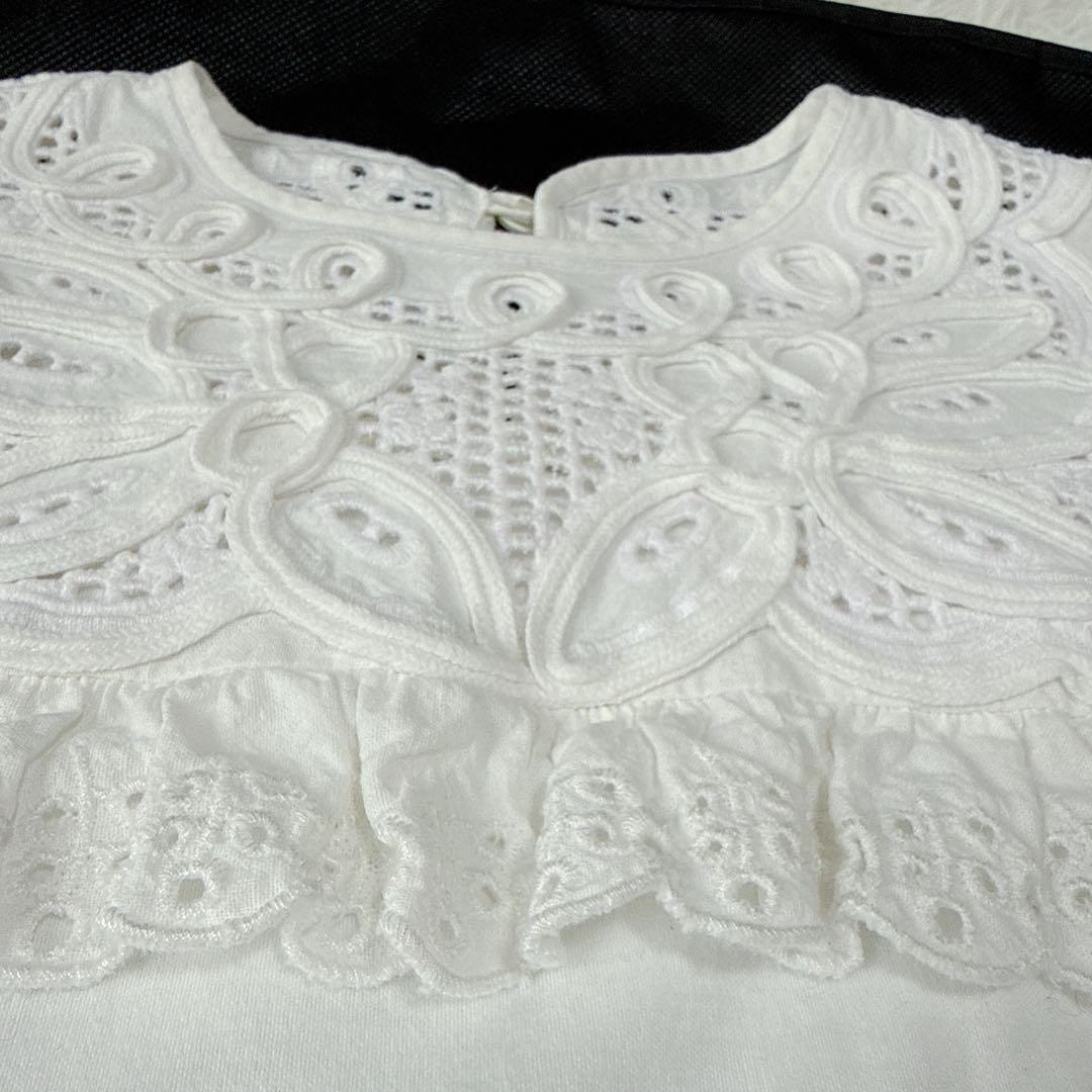 【極美品】MUVEIL ミュベール バテンレース フリルプルオーバー カットソー
