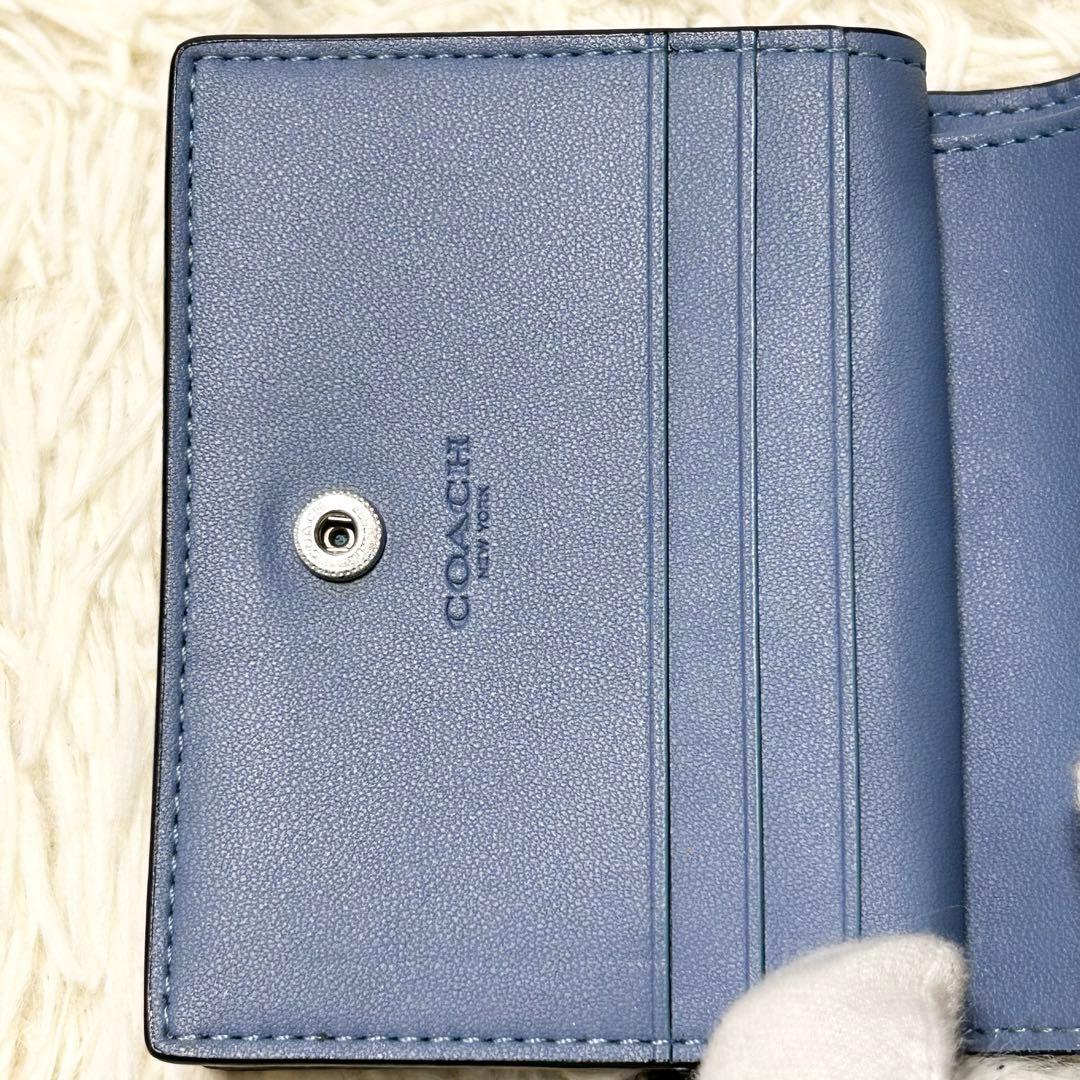 ✨美品✨COACHシグネチャー 二つ折り財布 ハッピードック レザー ブラック