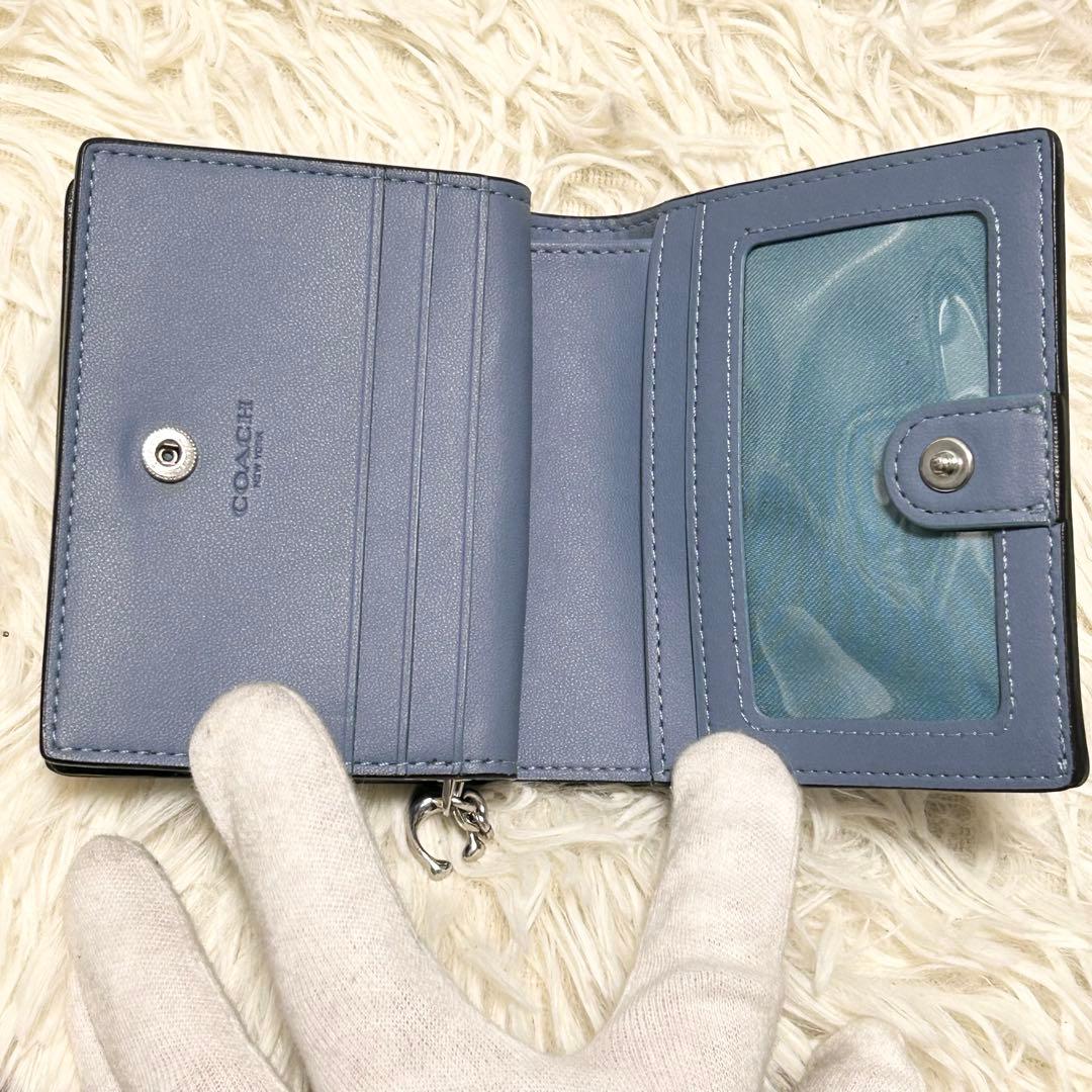 ✨美品✨COACHシグネチャー 二つ折り財布 ハッピードック レザー ブラック