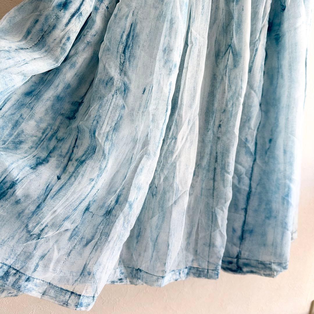 ISSEY MIYAKE イッセイミヤケ 転写プリント プリーツ ロングスカート